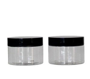 120ml PET clear empty plastic jar packaging jars with black/white jar cap