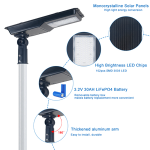 Giá bán buôn thương mại ngoài trời không thấm nước tất cả trong một thông minh năng lượng mặt trời Powered LED vườn ánh sáng đường phố 1000 Wát - Product Image 6