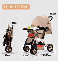 Vente chaude Personnalisé 3-en-1 Pliable Bébé Landau 3 Ans Multifonction Bidirectionnel Poussette de Sommeil Portable Alliage Tissu Métal/Tissu