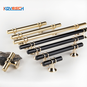 Handle Cabinet High Quality Furniture Door Handle Black Gold Combination Cupboard Pulls Luxury European Kitchen Wardrobe Cabinet Handle
