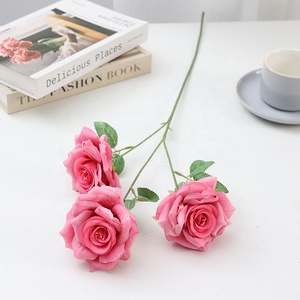 Duofu-JJ vendita calda vero tocco Rose artificiali con molte teste di seta Champagne rosa festa di nozze decorazione <span class=keywords><strong>fiori</strong></span> <span class=keywords><strong>Boutique</strong></span> - Product Image 5