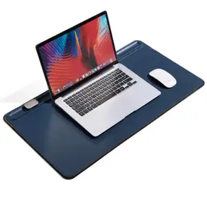 Çıkarılabilir çift ofis deri keçe sümen özel mouse pad fabrika fiyat masa mat