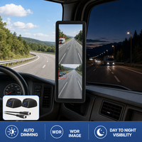 Rétroviseur électronique intelligent 12,3 pouces avec double caméra 1080P, vision nocturne BSD, WDR, DVR, enregistrement SD, étanche, écran partagé pour camion