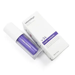 Private Label V34 Dentifrice violet blanchissant pour éliminer les dents jaunes