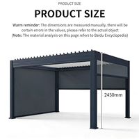 Pérgola Motorizada Retráctil con Revestimiento de Aluminio Xuanyu, Resistente al Agua IP67, Resistente al Viento 180-220KM/H, Tamaño Personalizable, Recubrimiento en Polvo