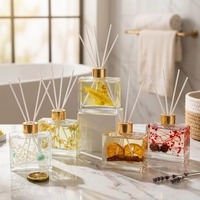 Bouteille en verre décorative pour diffuseur à bâtonnets, huile d'aromathérapie de luxe en gros, 100 ml, 50 ml