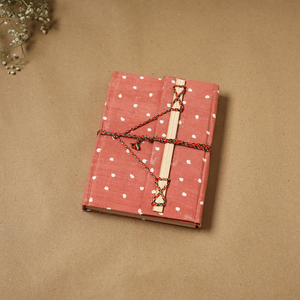Pink Jacquard Fabric Bound Handmade Paper Notebook with <b>Thread</b> <b>Lock</b> Eco-Friendly Handmade Journal (43 Pages) - Product Image 1