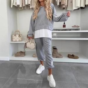 Nuevo Conjunto Deportivo Informal con Capucha de Color Sólido para <span class=keywords><strong>Mujer</strong></span> - Product Image 4