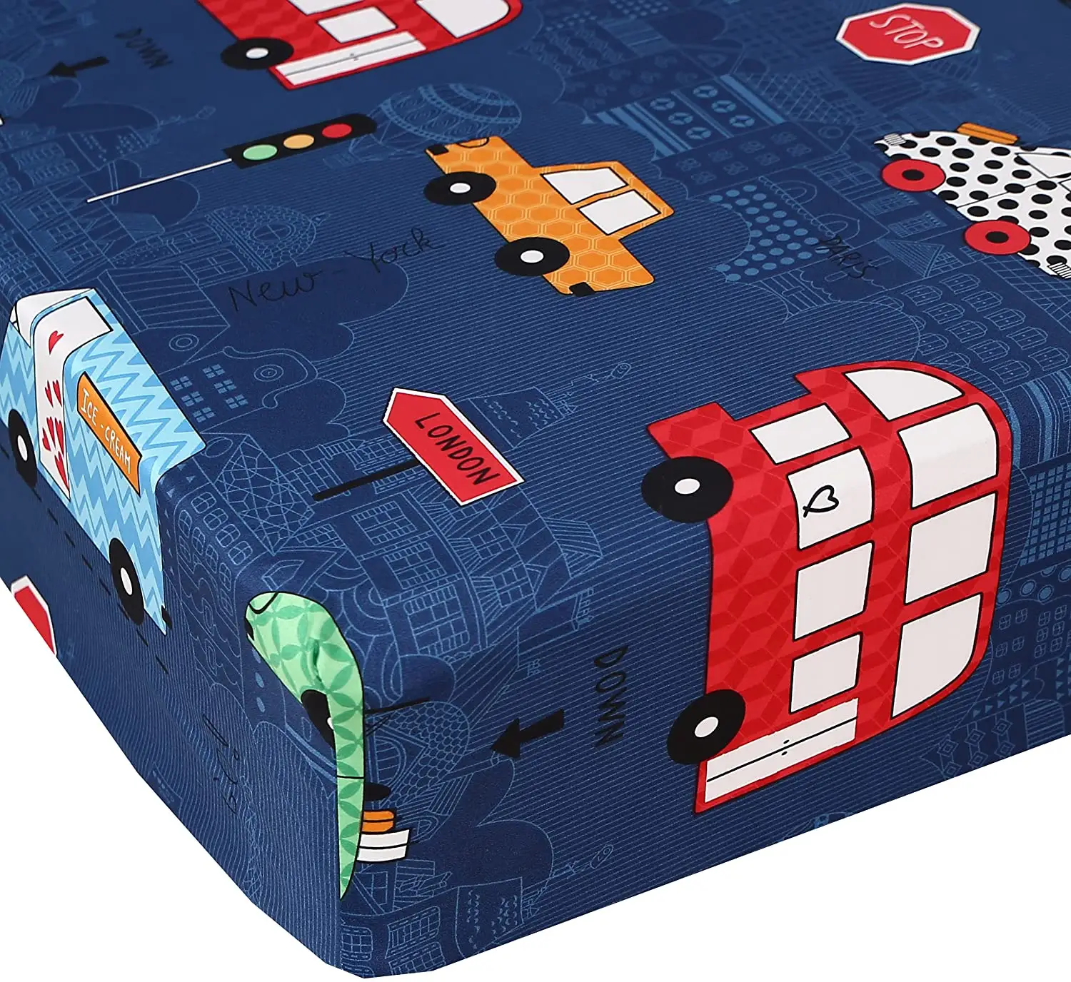 Factory Customized Top Hot Sale NEW Design Cartoon Car Fitted Sheet Twin Size Bed Sheet Sets for Kids