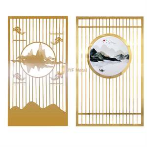 JINYIFAN ANN023 - Mampara Metálica Personalizada de Estilo Victoriano con Motivos de Hierro Forjado y Revestimiento Moderno de Acero Inoxidable - Product Image 6