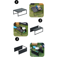 Table pliante d'extérieur moderne en aluminium légère et portable avec pare-vent pour le camping, les pique-niques, les barbecues, la maison et la cuisine