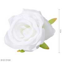 Têtes de roses artificielles ivoire sans tige, roses artificielles pour l'artisanat, la décoration de mariage et de fête