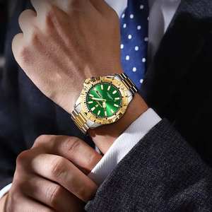 OEM ODM 시계 제조업체 골드 Reloj Para Hombre 남성 시계 럭셔리 손목 시계 방수 빛나는 날짜 주 석영 남성용 시계 - Product Image 5