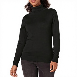 Suéter de <span class=keywords><strong>Cuello</strong></span> Alto de Manga Larga Estilo Coreano Clásico y Ajustado para Mujer (personalizable) - Product Image 1