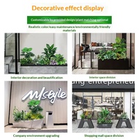 Plante artificielle en soie, séparateur de pièce, plante verte, fleur en maille, boîte à fleurs en forme de feuille de tortue, décoration de paysage bionique pour