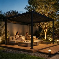 Pergola rétractable en aluminium pour extérieur, toit à lamelles, gazebo, auvent de jardin, patio, imperméable, motorisé, lamelles réglables