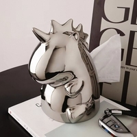 2025 créatif luxe licorne céramique Ins lumière boîte à mouchoirs maison salon décoratif Itemr décoration de la maison luxe décor à la maison