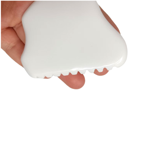Raspador Facial Gua Sha de Jade Blanco Chino Natural, Herramienta de Belleza Antienvejecimiento con Peine - Product Image 2
