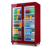Réfrigérateur de présentation commercial pour supermarché, à une, deux ou trois portes vitrées, pour bières, boissons, refroidisseur et congélateur