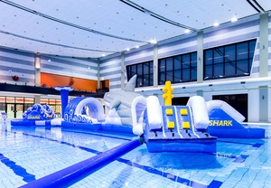 Parcours d'obstacles aquatiques gonflables géants <span class=keywords><strong>pour</strong></span> adultes et enfants, avec toboggan, <span class=keywords><strong>pour</strong></span> piscine d'été - Product Image 2