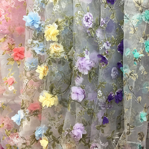 Nueva moda bordado Organza silla sombrero contraportada boda decoración Floral silla contraportada - Product Image 5