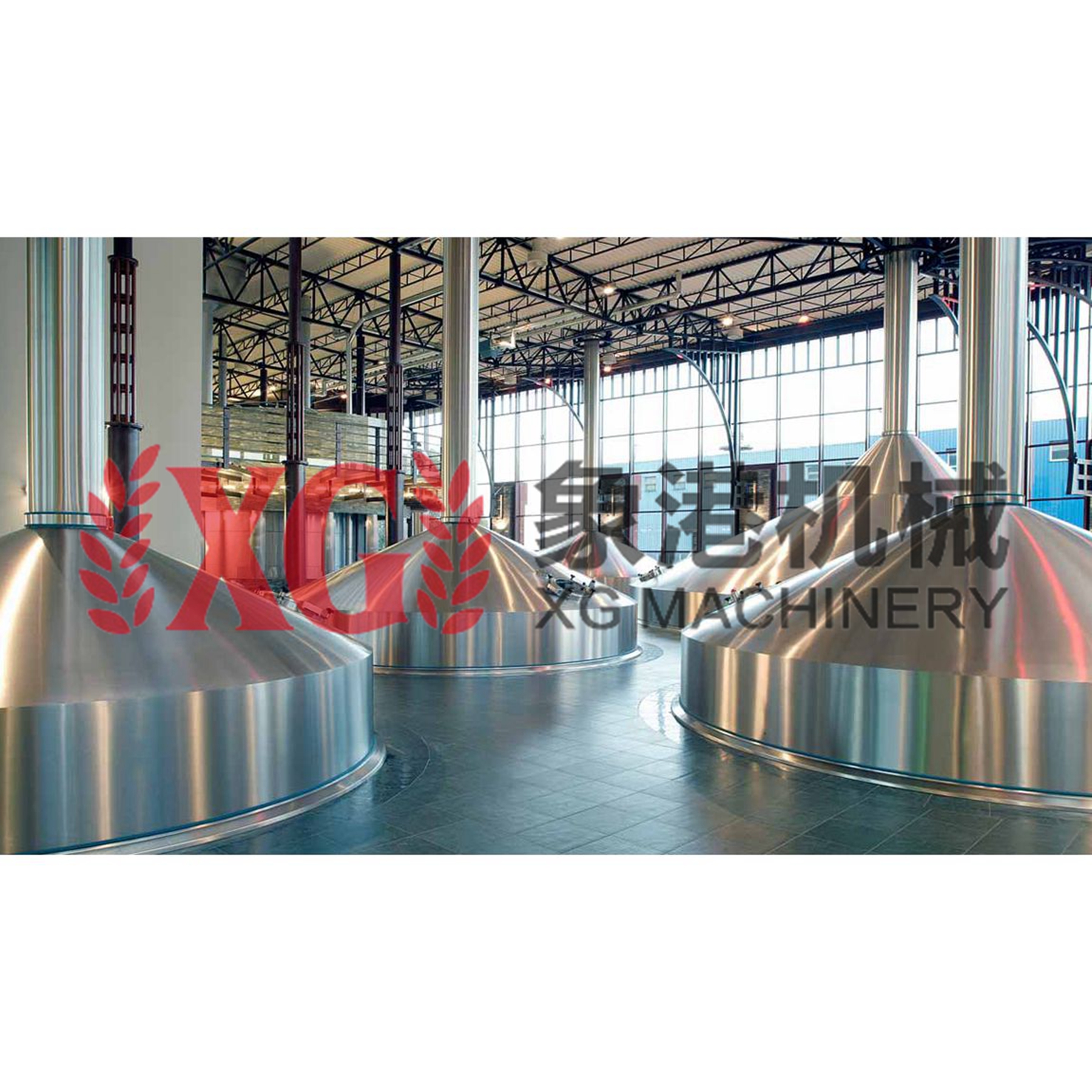 Автоматические ферментеры из нержавеющей стали 10000L 100HL 80BBL, паровой нагрев, 5 сосудов, Производители промышленного пивоваренного оборудования