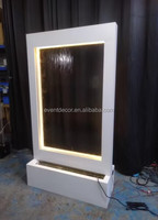 Mur d'eau numérique LED en acier inoxydable 100x180cm, écran cascade intérieur étanche avec éclairage pour toile de fond de mariage et événements