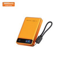 Mini Power Bank USB C Slim 10000mAh 20W 15W Charge Rapide 3 en 1 Câble Intégré Écran Tactile Portable Voyage pour Samsung Tablette