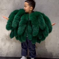 Manteau en fourrure de renard pour enfants, veste en fourrure de renard véritable, vêtements d'extérieur en fourrure de renard moelleuse pour l'hiver