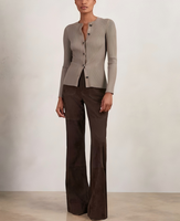 Cardigan Femme Personnalisé OEM & ODM, Col V Anti-Plis, Simple Boutonnage, Design Jacquard Décontracté avec Logo – Collection Automne
