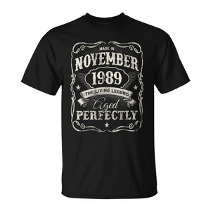 Camiseta vintage de cumpleaños de noviembre de 1989, Aged Perfectly Living Legend - Product Image 2
