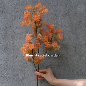 Outono Laranja Terroso Café Colorido Flores Artificiais para Decoração de Casamento Leite Chá Colorido Bouquet Props Atacado Flor - Product Image 4