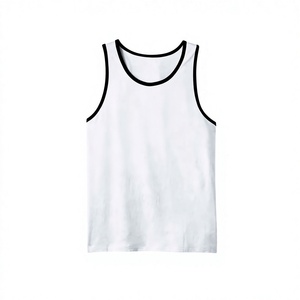 <b>Stringer</b> Unisex <b>Vest</b> 100% Cotton Heather Grey Knitted Casual Classic Gym Dress - Product Image 1