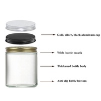 Meistverkaufte 4oz 120ml Großhandels-Kosmetik-Glasdose Maßgefertigtes Leeres Klares Kerzen-Glasgefäß