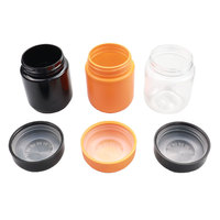 Flacon en verre rond noir vide de 100 ml pour capsules, emballage de fleurs séchées, pots pour herbes, flacon avec bouchon en plastique résistant aux enfants