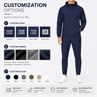 Vestes coupe-vent personnalisées de haute qualité en polyester et élasthanne, tissées, extensibles dans quatre directions, vêtements de sport légers, survêtements pour hommes