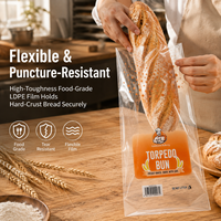 Bolsa Plana de Polietileno LDPE Transparente de Grado Alimenticio, Impresa Personalizada, para Empacar Pan Tostado, Bolsas Transparentes de Plástico para Guardar Pan