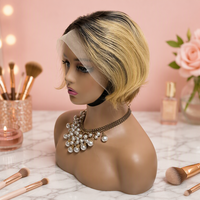 Perruque courte afro en cheveux humains brésiliens Remy, coupe pixie 13*4*1, pour femmes noires