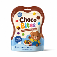 Sachets d'emballage alimentaire personnalisés en plastique à forme spéciale pour collations, chocolats et bonbons pour enfants, avec fermeture éclair et logo imprimé sur mesure