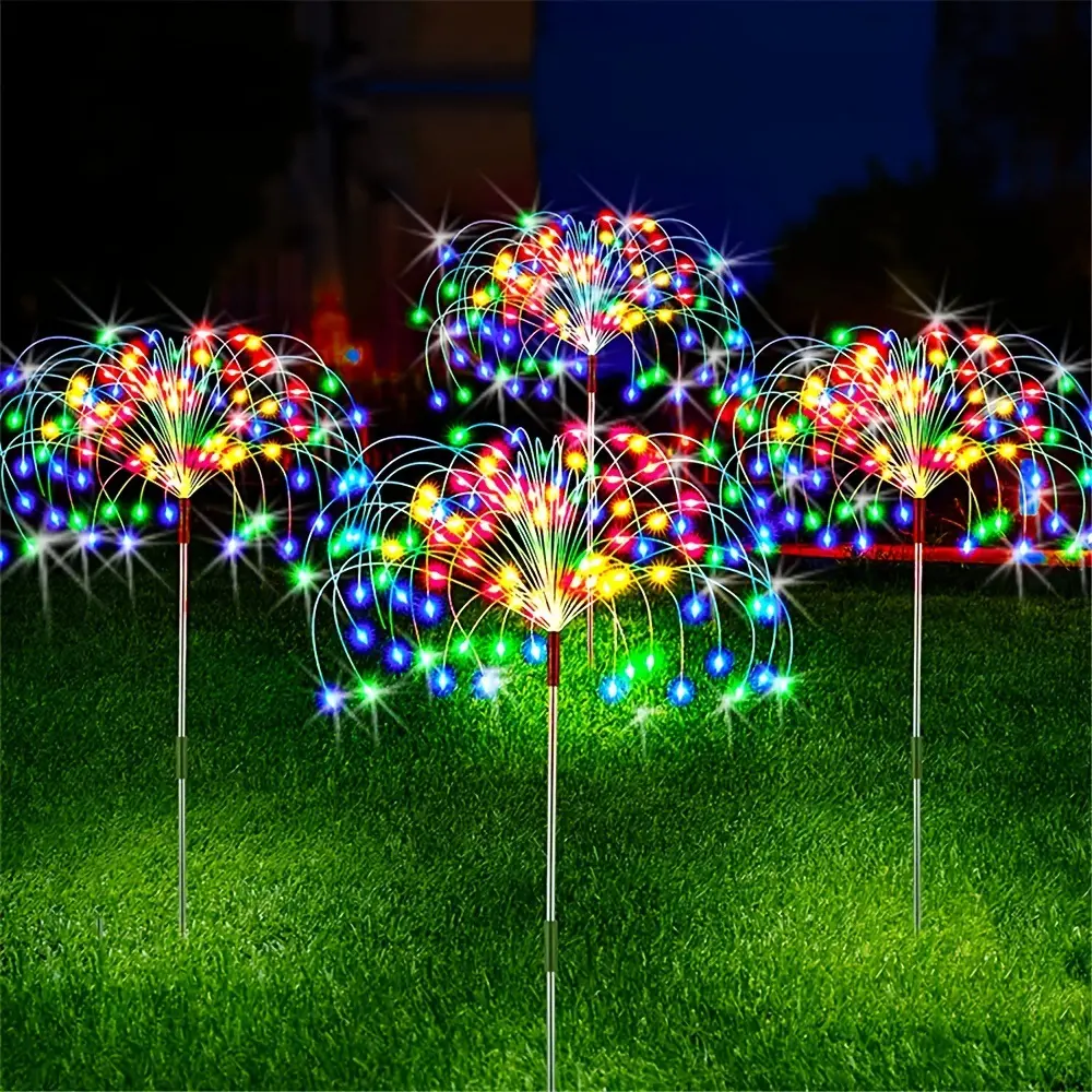 Luces de hadas de fuegos artificiales LED solares, decoración de jardín al aire libre, camino, Patio, fiesta, Navidad, boda, decoración, luz de césped