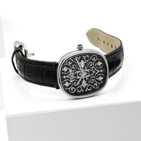 Bewell 3 ATM résistant à l'eau montre automatique imprimé cadran bracelet en cuir montres hommes poignet moonwatch