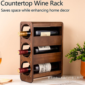 Estante de madera para vino, almacenamiento duradero de 5L para botellas de vino tinto y champán, uso doméstico en bares - Product Image 4