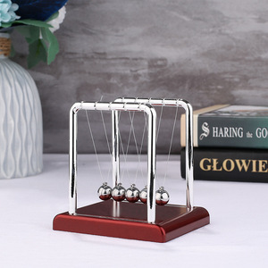 3 Pendules de Newton rectangulaires de tailles grand, moyen et petit, avec boules élastiques de billard, pour l'enseignement de la physique, la conservation de l'énergie, en métal, style Art Déco, pour <span class=keywords><strong>anniversaire</strong></span> - Product Image 3