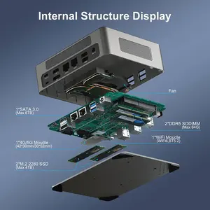 Hystou 13th Gen Mini PC Desktop da ufficio con processore I5-1340P Intel silenzioso fluido efficiente 8K DP casa Mini <span class=keywords><strong>Computer</strong></span> nuovo - Product Image 5
