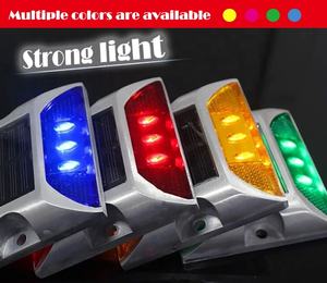 Luce di avvertimento dell'occhio di gatto del giardino bagliore nel buio luci del bacino lampeggiante strada privata stud LED luce di segnalazione stradale solare - Product Image 5