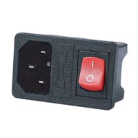 Interrupteur à bascule BK Red Light SPST ON-OFF 15A 250VAC 2P avec prise à broches AC-01-2, prise de courant IP15, équipement électrique