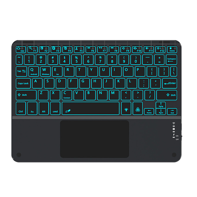 Hot Sale 2.4Ghz Mini Wireless Multimedia Backlit Keyboard Touchpad Charging Keyboard Rechargeable Keyboard