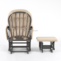 Fauteuil à bascule ergonomique moderne en bois massif écologique pour maternité et allaitement, avec repose-pieds, pour salon et chambre d'enfant