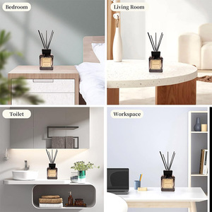 Diffusore <span class=keywords><strong>di</strong></span> Aromi in Vetro Nero Opaco Quadrato da 200ml con Logo Personalizzato, Bastoncini in Fibra Nera, Confezione Regalo Personalizzata, Fragranza per la <span class=keywords><strong>Casa</strong></span> - Product Image 3