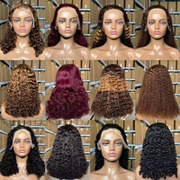 Perruque Lace Front 13x4 Haute Définition Transparente, Densité 200%~300%, Cheveux Vierges Vietnamiens Ondulés, Vente en Gros